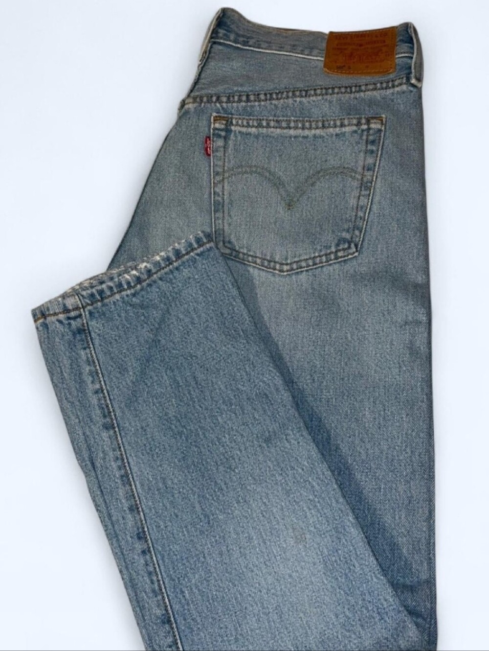 Levi's Straight Fit Jeans Medium Blue Denim 501 S 30 X 28
